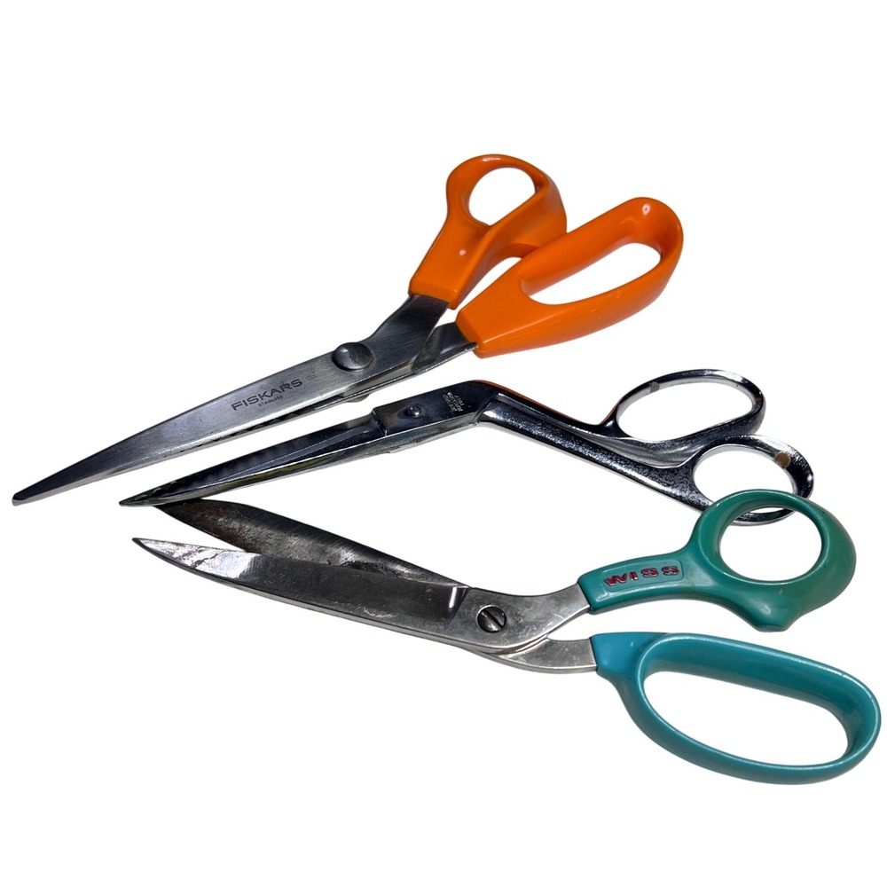 Fiskars Pinking Sheers, Wiss, Hot Drop Forged‎ Steel Vintage Sewing Scissors Lot